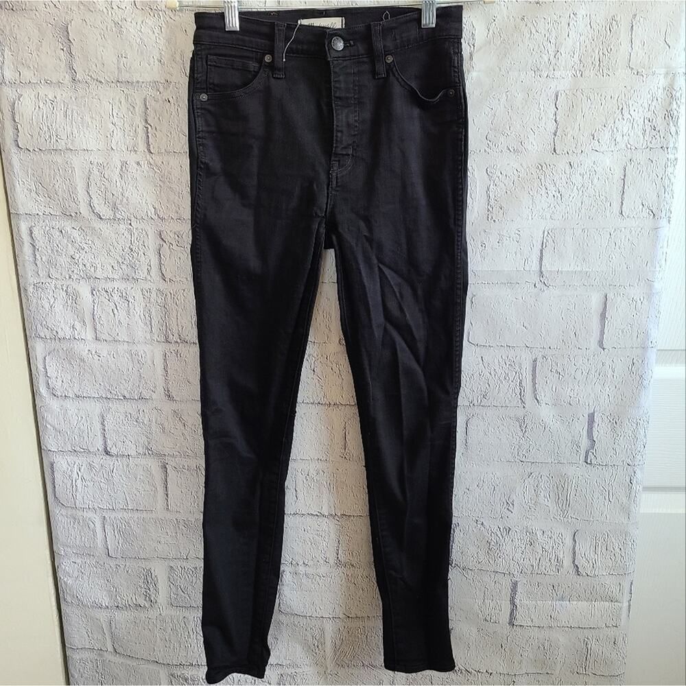 Madewell Black Denim 10" High Rise Skinny Jeans Women's 25 - Picture 2 of 13